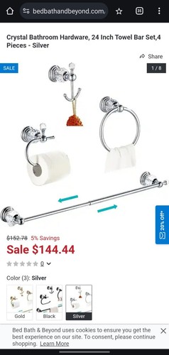 Crystal bathroom hardware set - bathroom,
